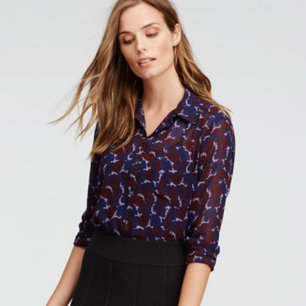 NWT ~ Ann Taylor ~ Floral Camp Shirt